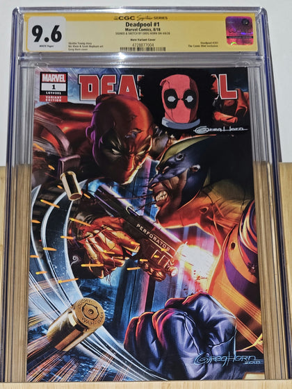 Deadpool 1 (2018) - Greg Horn The Comic Mint Retailer Exclusive Trade Dress Variant Cover A - CGC Signature Series 9.6 White Pages