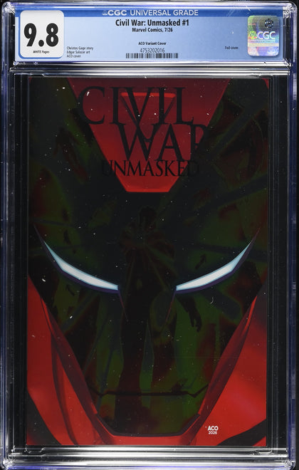 Civil War: Unmasked 1 (2026) - ACO Foil Variant - CGC 9.8 White Pages